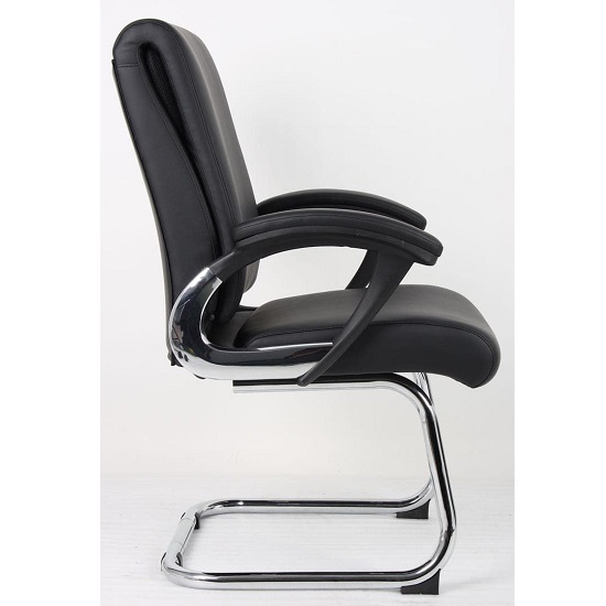 Vargas Visited Chair In Black With Padded Arms_2