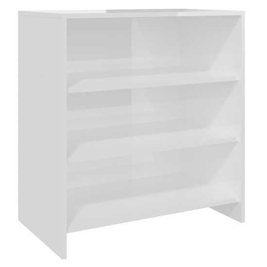 Variel High Gloss Bookcase With 3 Shelves In White Furniture in Fashion