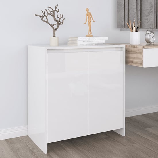 Variel High Gloss Sideboard With 2 Doors In White