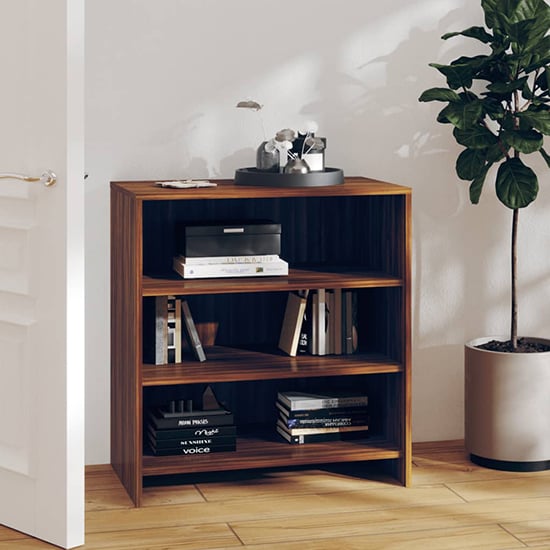 Read more about Variel wooden bookcase with 3 shelves in brown oak