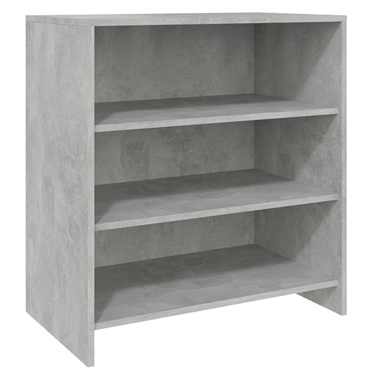 Variel Wooden Bookcase With 3 Shelves In Concrete Effect