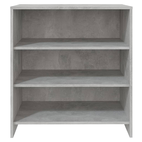 Variel Wooden Bookcase With 3 Shelves In Concrete Effect