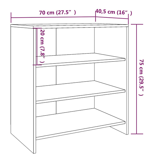Variel Wooden Bookcase With 3 Shelves In White