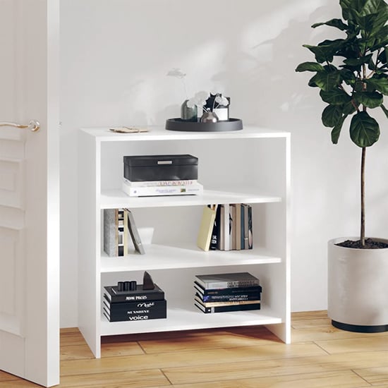 Read more about Variel wooden bookcase with 3 shelves in white