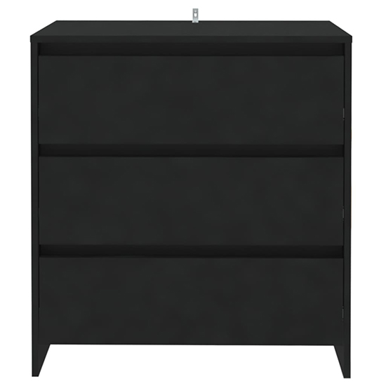 Variel Wooden Chest Of 3 Drawers In Black