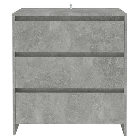 Variel Wooden Chest Of 3 Drawers In Concrete Effect