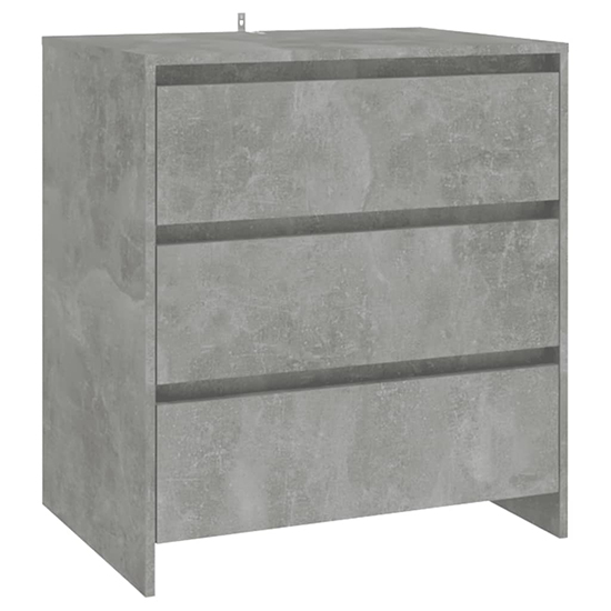 Variel Wooden Chest Of 3 Drawers In Concrete Effect
