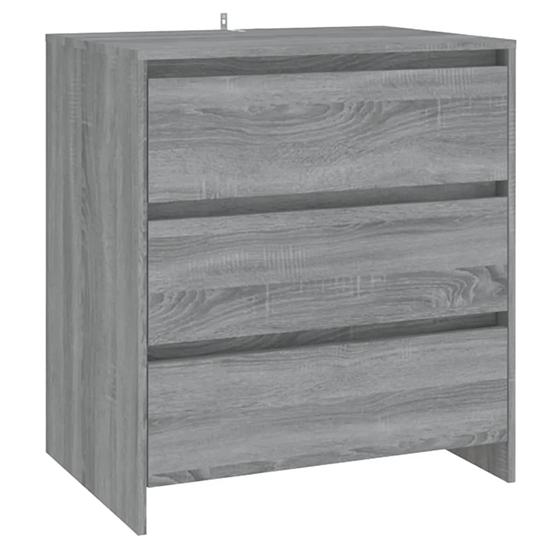 Variel Wooden Chest Of 3 Drawers In Grey Sonoma Oak