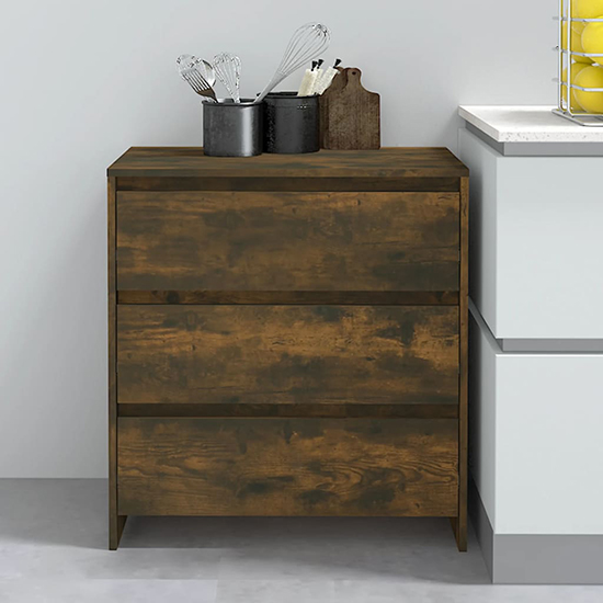 Read more about Variel wooden chest of 3 drawers in smoked oak