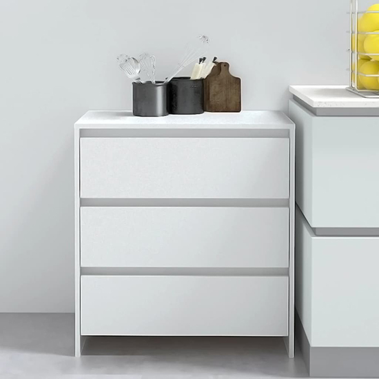 Read more about Variel wooden chest of 3 drawers in white