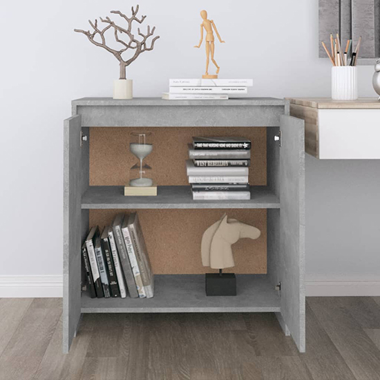 Variel Wooden Sideboard With 2 Doors In Concrete Effect