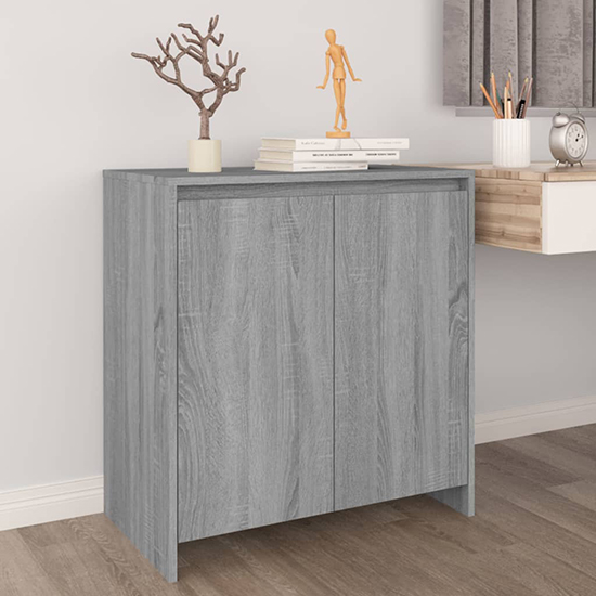 variel wooden sideboard with 2 doors in grey sonoma oak