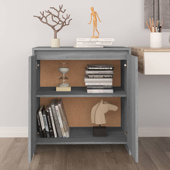 Variel Wooden Sideboard With 2 Doors In Grey Sonoma Oak