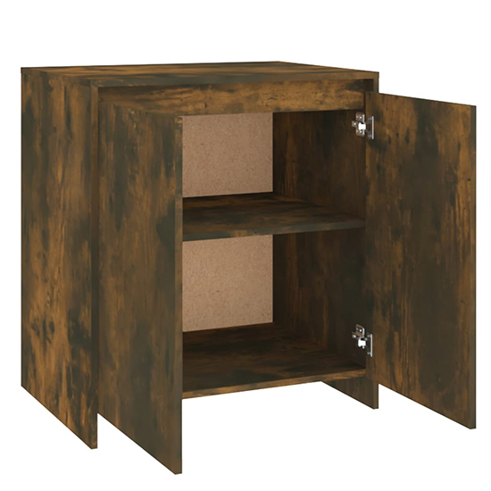 Variel Wooden Sideboard With 2 Doors In Smoked Oak