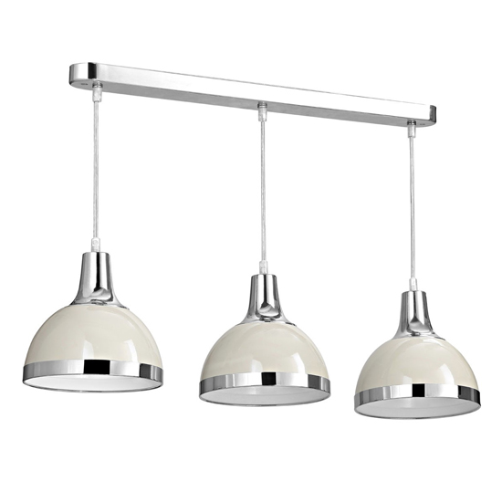 Varmora Metal 3 Shade Pendant Light In Clay And Chrome