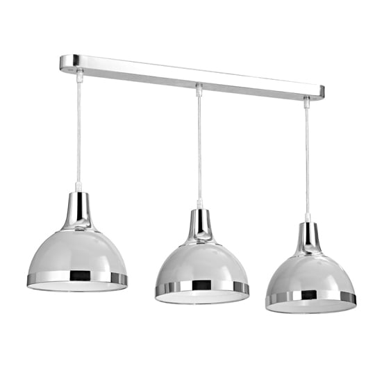 Photo of Varmora metal 3 shade pendant light in grey and chrome