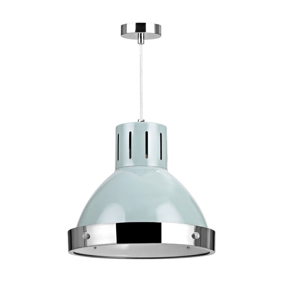 Varmora 1 Light Pendant Light In Blue And Chrome