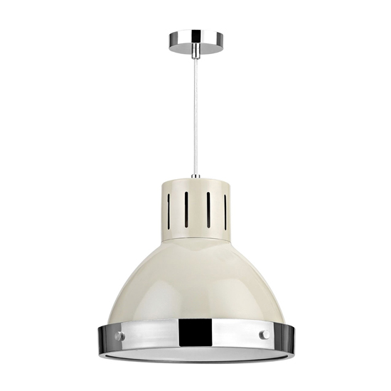 Product photograph of Varmora 1 Light Pendant Light In Clay And Chrome from Furniture in Fashion