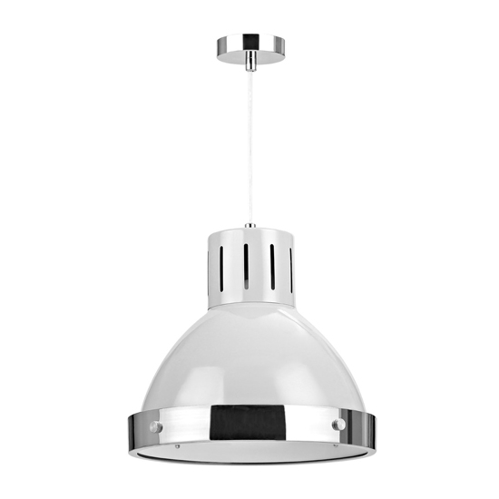Product photograph of Varmora 1 Light Pendant Light In Grey And Chrome from Furniture in Fashion