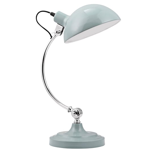 Photo of Varmora metal shade table lamp in blue and chrome