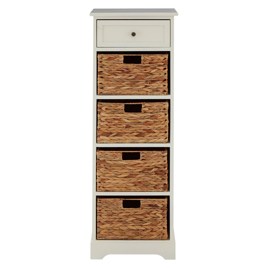 Varmora Narrow Wooden Chest Of 5 Drawers In Ivory White_3