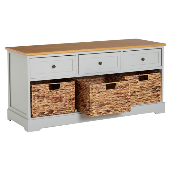 Varmora Wide Wooden Chest Of 6 Drawers In Oak And Grey_2