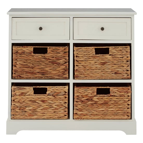 Photo of Varmora wooden chest of 6 drawers in ivory white