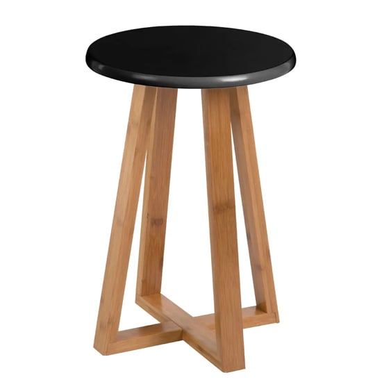 Product photograph of Varna Bamboo Round Stool In Black from Furniture in Fashion