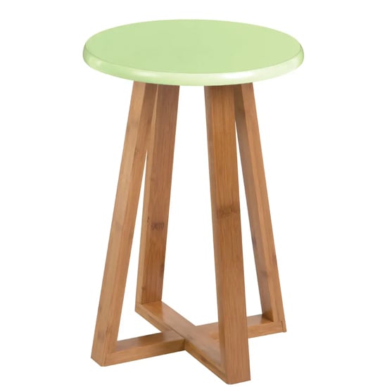 Varna Bamboo Round Stool In Green