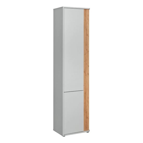 Read more about Varna wooden storage cabinet with 2 doors in pearl grey