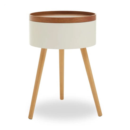 Product photograph of Varna Storage Wooden Round Side Table In Oak from Furniture in Fashion