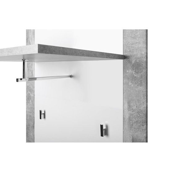 Varna Wall Coat Rack In Structure Concrete And Glossy White_2