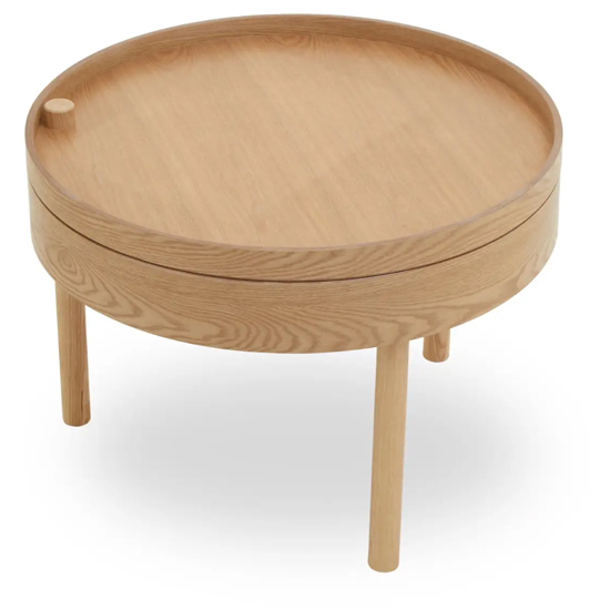 Varna Wooden Round Side Table In Oak