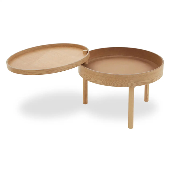 Varna Wooden Round Side Table In Oak
