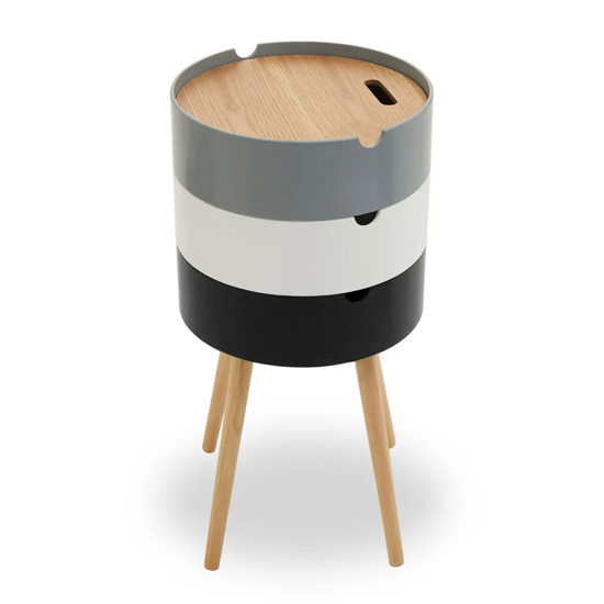 Varna Wooden Three Tier Side Table Storage In Multi-Colour