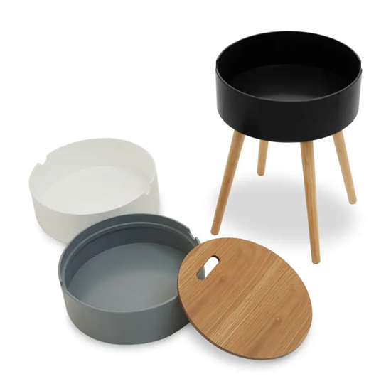 Varna Wooden Three Tier Side Table Storage In Multi-Colour