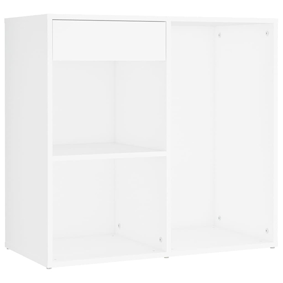 Varro Wooden Dressing Set In White With 2 Cabinets And LED