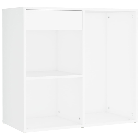 Varro Wooden Dressing Set In White With 1 Cabinet And LED