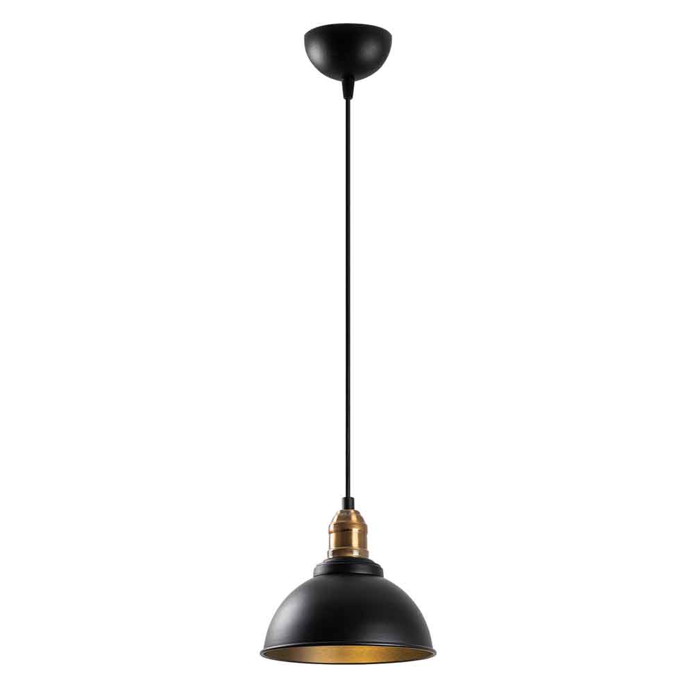 Varzan Metal Ceiling Pendant Light in Black and Antique
