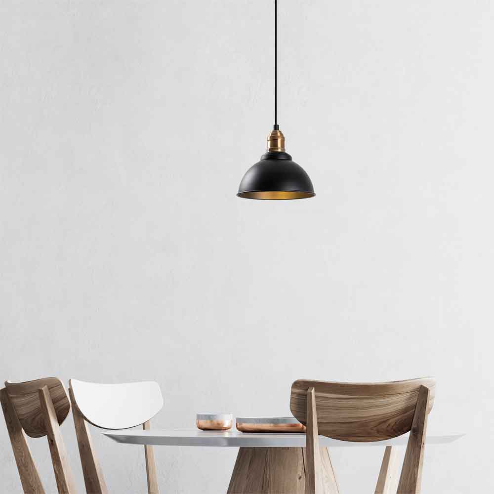 Varzan Metal Ceiling Pendant Light in Black and Antique