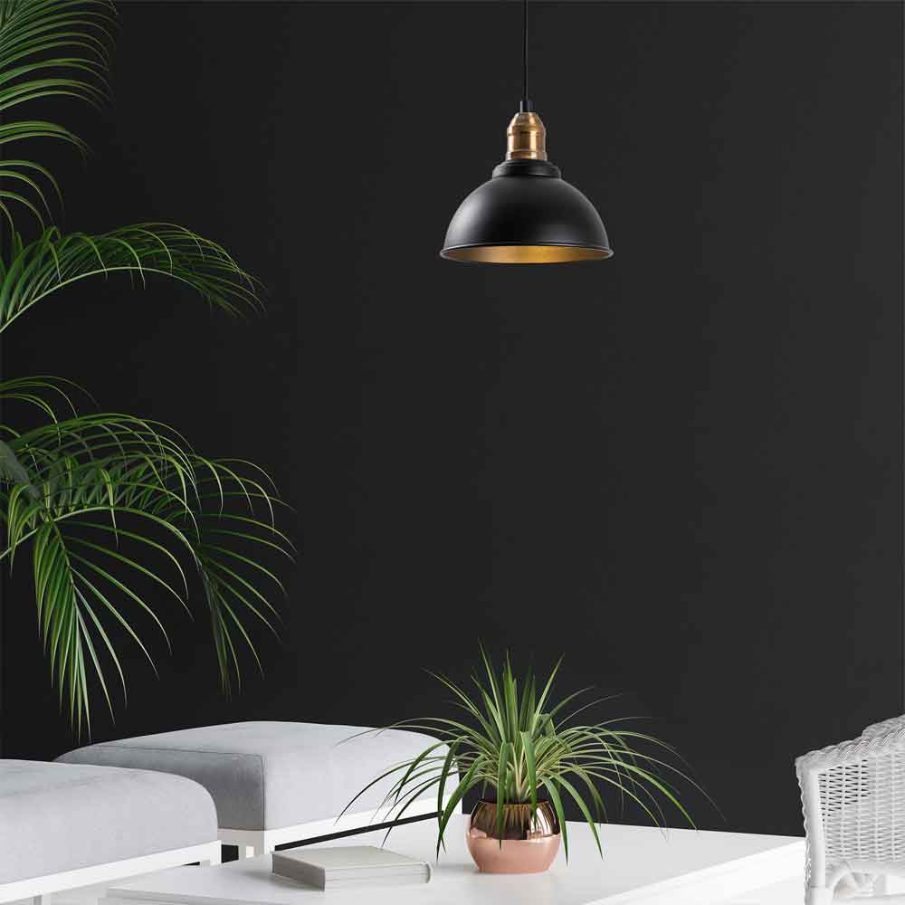 Varzan Metal Ceiling Pendant Light in Black and Antique
