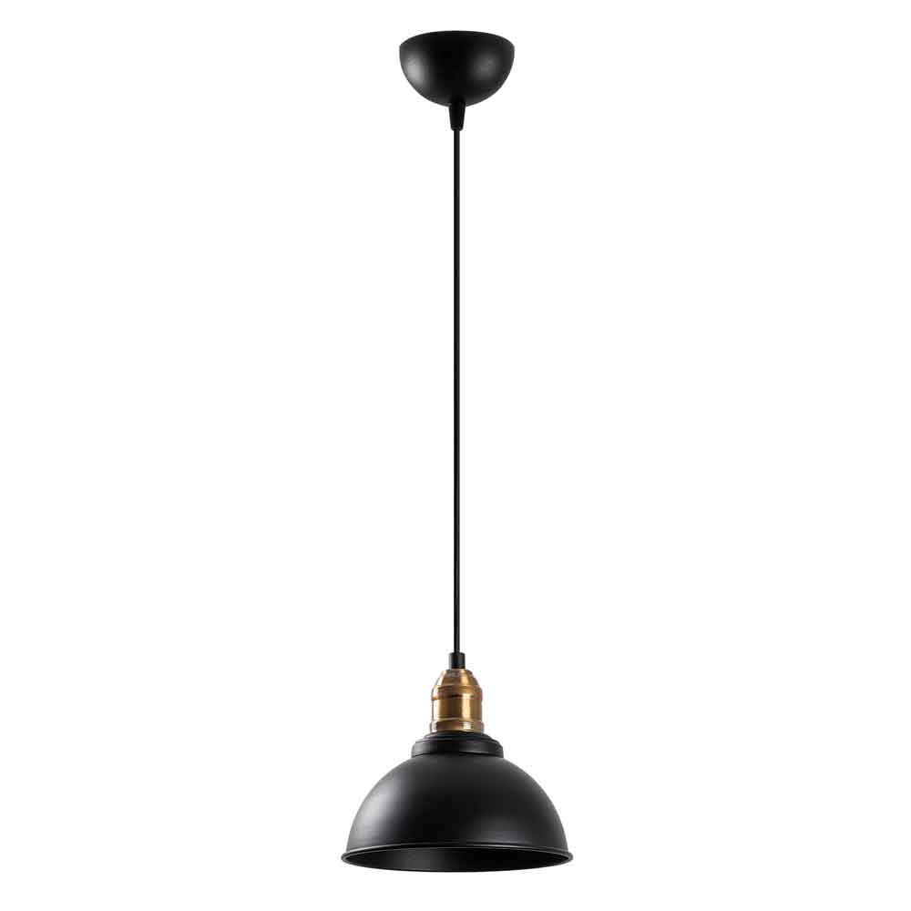 Varzan Metal Ceiling Pendant Light in Black and Antique