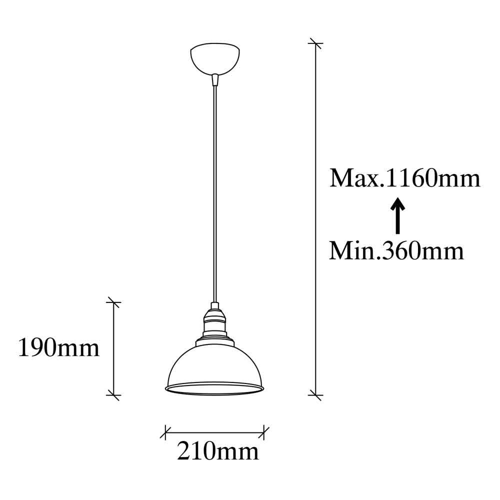 Varzan Metal Ceiling Pendant Light in Black and Antique