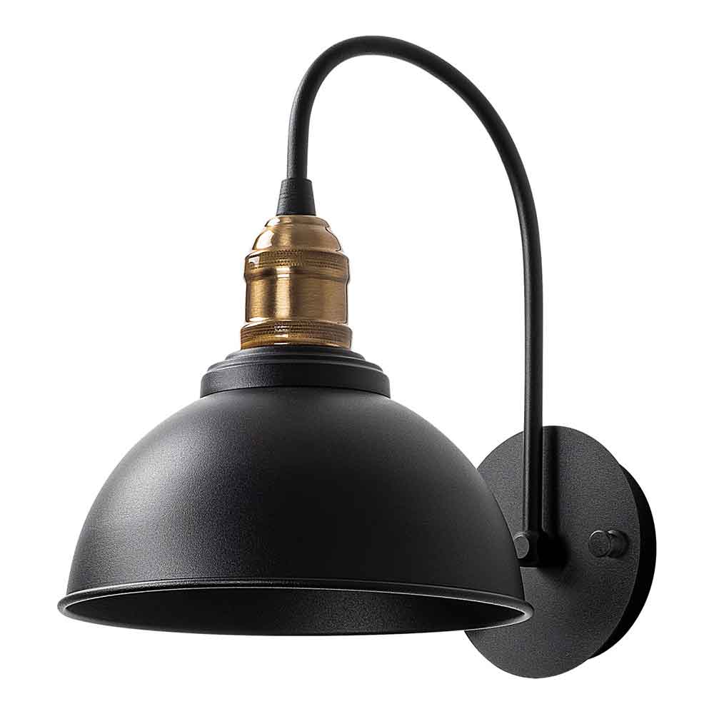 Varzan Metal Wall Light in Black and Antique