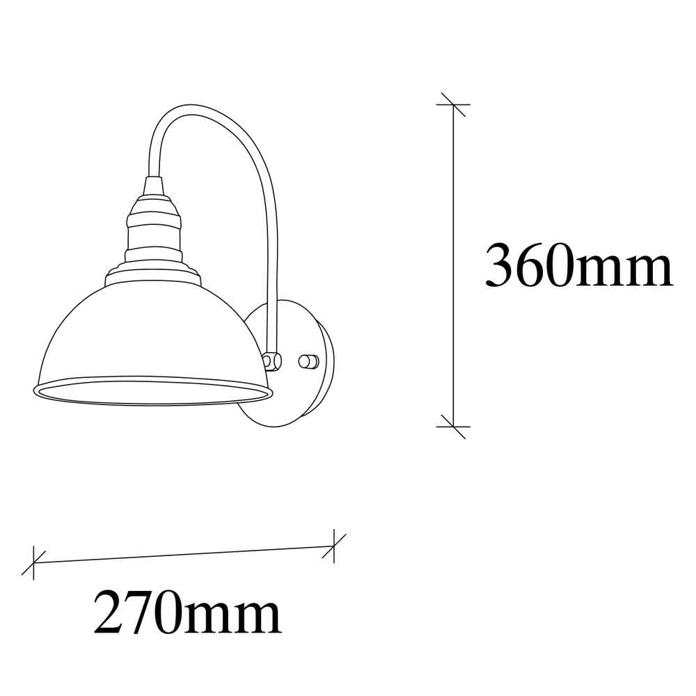 Varzan Metal Wall Light in Vinatge