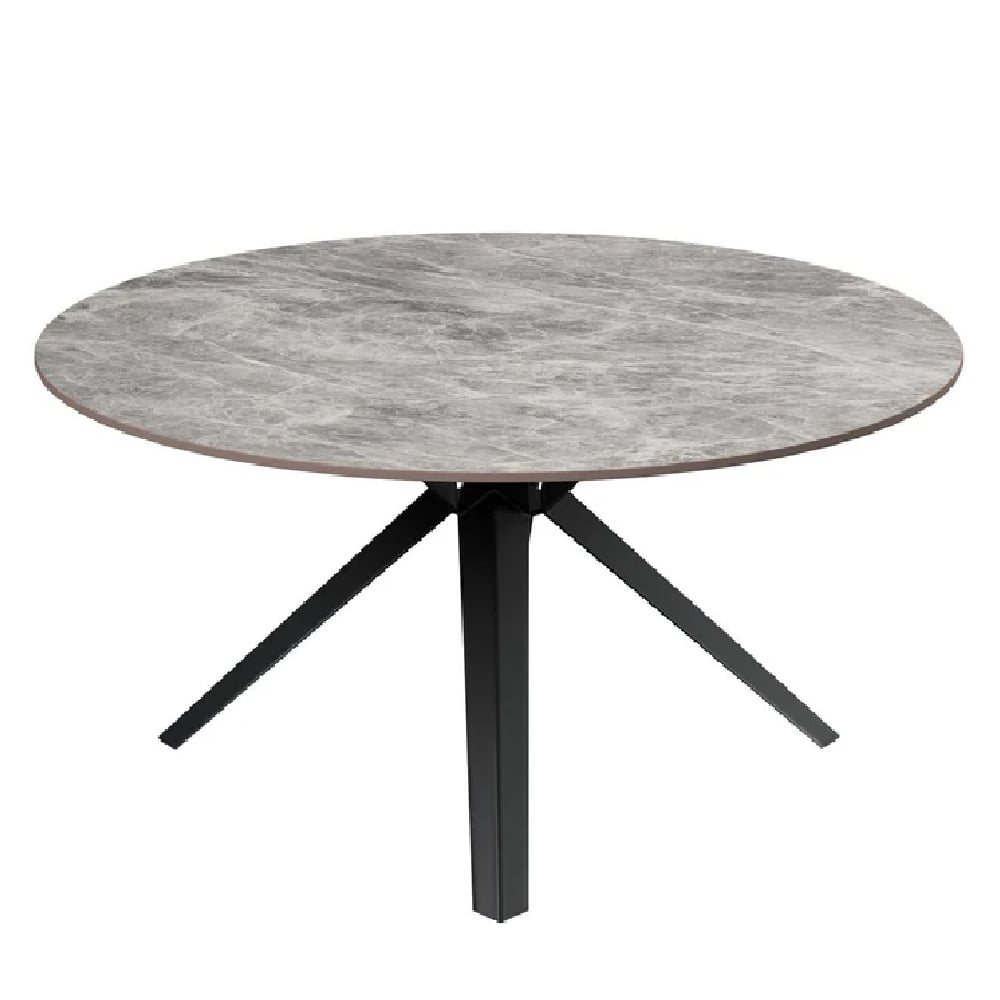 Read more about Vashon ceramic round coffee table with black legs in grey