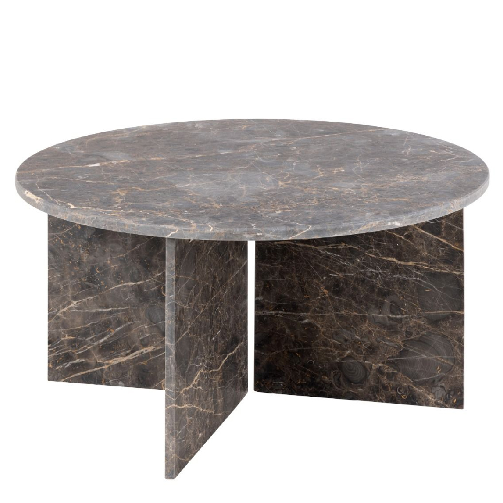 Vashon Marble Round Coffee Table in Marron