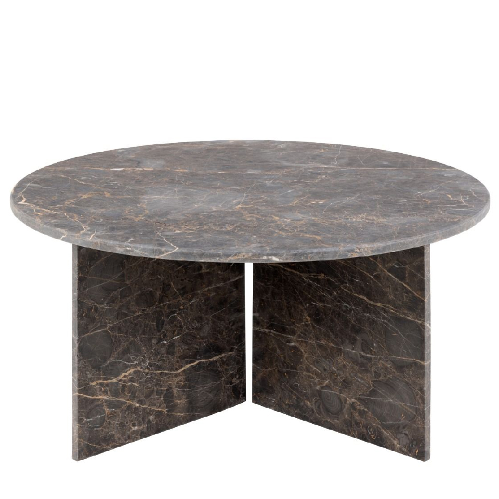 Vashon Marble Round Coffee Table in Marron