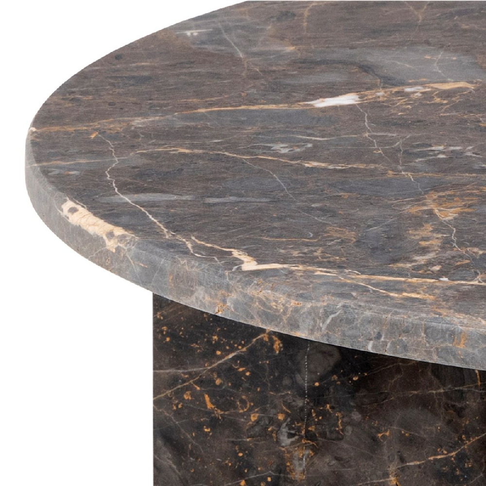 Vashon Marble Round Coffee Table in Marron