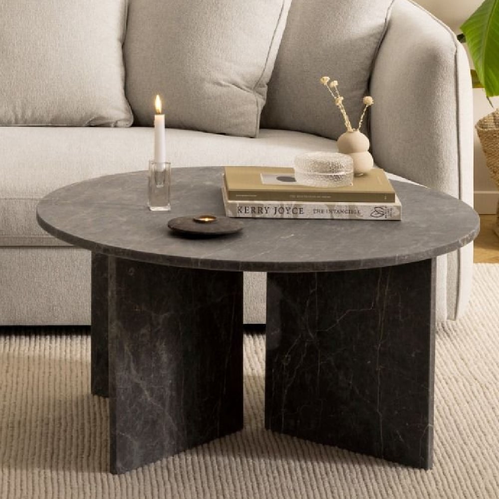 Read more about Vashon marble round coffee table in marron